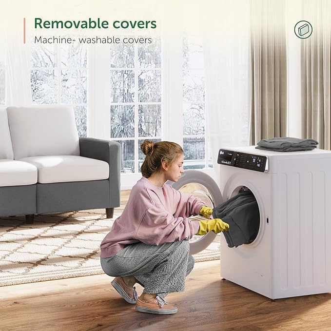 HONBAY Convertible Sectional Sofa, L Shaped Couch with Reversible Chaise for Small Space, Dark Grey