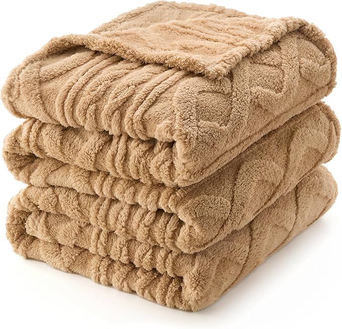 Joiedomi Queen Size Blanket for Bed, Soft Brown Fleece Blankets Gifts for Women Mom Girls, 280GSM Cozy Cute Soft Throw Home Room Decor Aesthetic Gifts 90x90 Inches