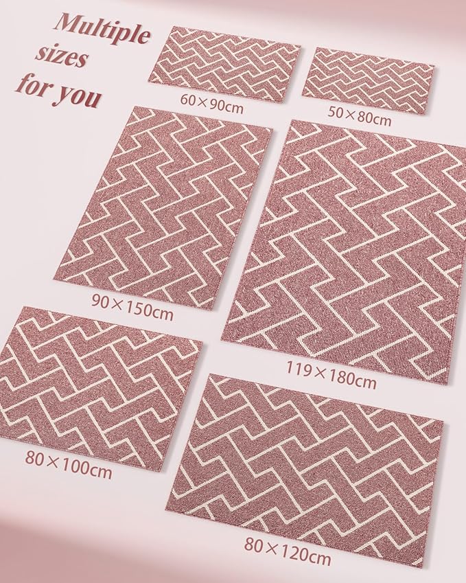 hicorfe Kitchen Rugs and Mats,Kitchen Mats for Floor,36"x59" Non Slip Runner Rug,Absorbent Resist Dirt Comfort Standing Mat Machine Washable for Entryway,Hallway,Front of Sink(Dark Pink)