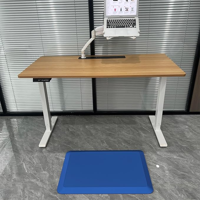 1" Extra Thick Anti Fatigue Floor Mat 70" L x 17" W,Kitchen Mat, Standing Desk Mat,140D Advanced PU Foam Ergonomic Comfort at Home, Office, Garage, Sink (Blue)