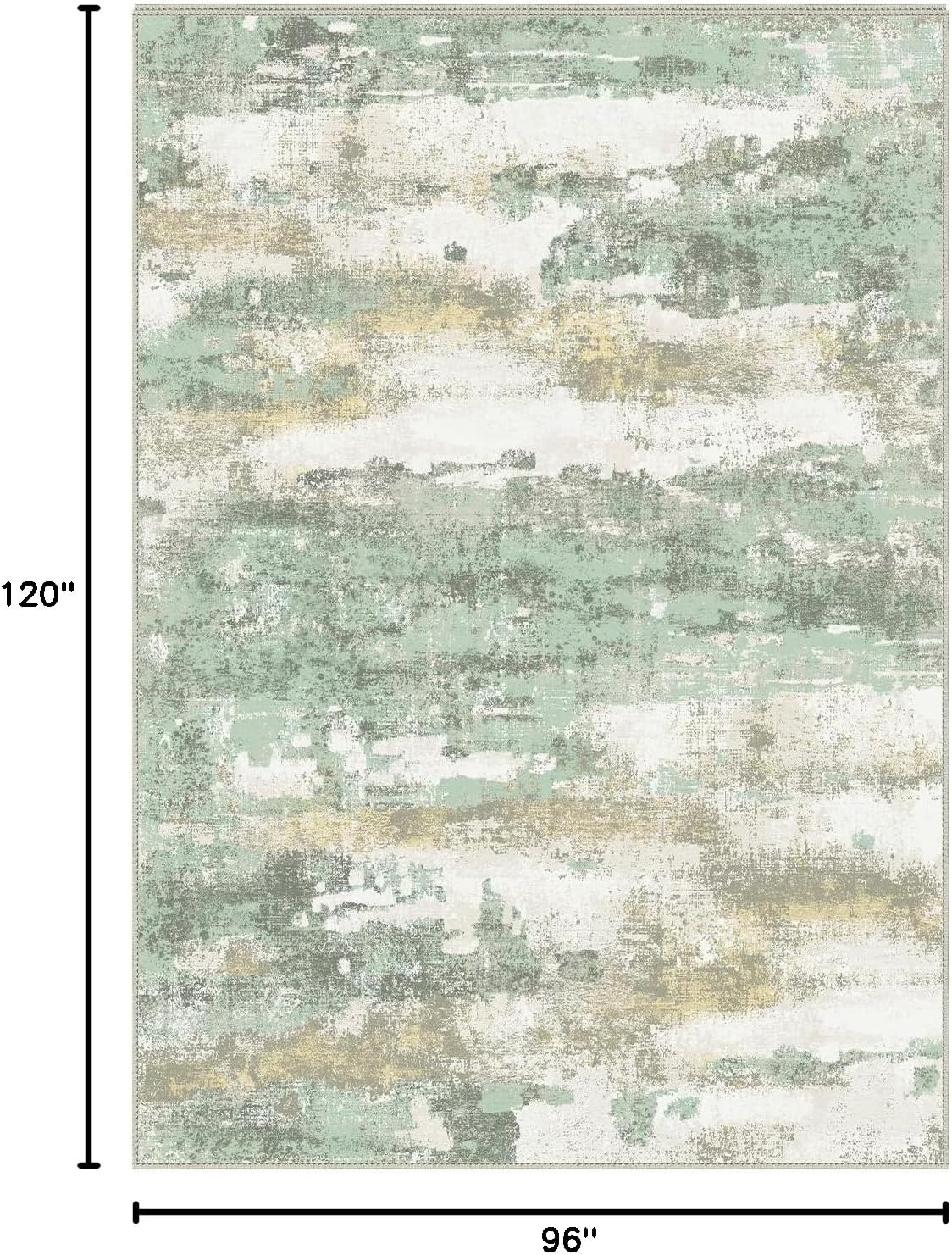 Area Rugs 8x10 for Living Room Bedroom, Modern Abstract Machine Washable Large Light Green Rug Soft Rug, Low Pile Floor Carpet with Non Slip Backing for Dining Room