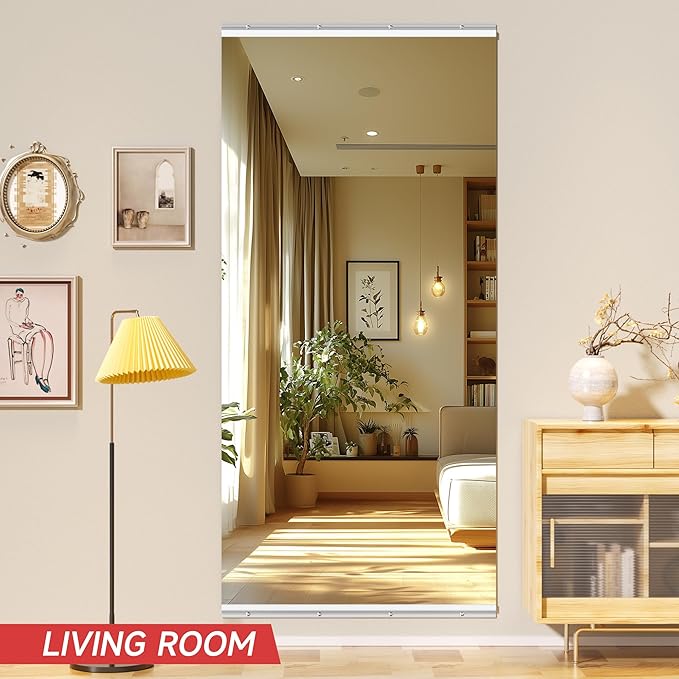 Home Gym Mirror, 83'' x 40'' x 1PCS, Large Full Body Mirror for Yoga, Frameless Tempered Glass, Wall Mounted for Home Gym, Garage, Bedroom, Bathroom