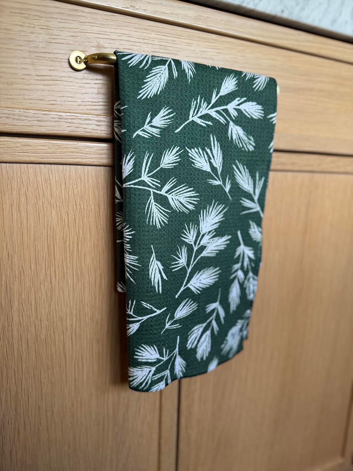 2 Pack || Double Sided|| Not Your Ordinary Kitchen Towels || Dish Towels || Quick Dry || Waffle Weave Microfiber || Designer Prints || Highly Absorbent || Hanging Hook (Forest Christmas)