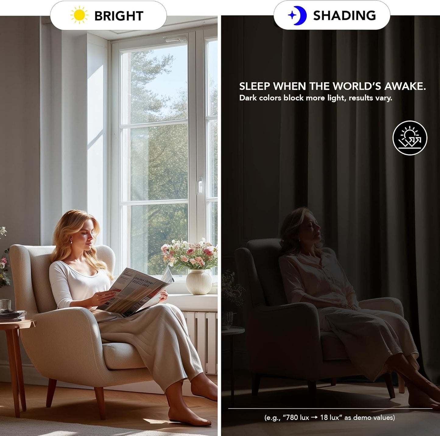 Deconovo Blackout Curtains for Bedroom – Set of 2 52W x 45L Inch Thermal Insulated & Noise Reducing Panels–Home Window Room Darkening Sustainable Grommet Drapes for Living Room and Nursery, Khaki