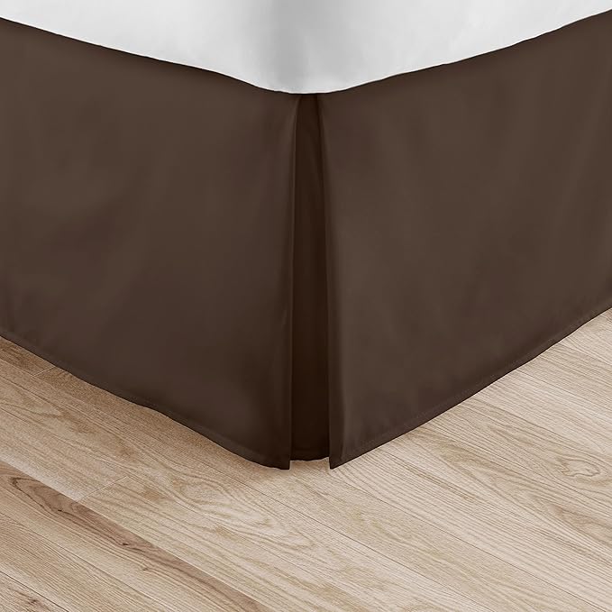 Linen Market Bed Skirt - Ultra Soft Microfiber - Easy Fit with 14 Inch Tailored Drop - Hotel Quality, Shrinkage & Fade Resistant - Bed Cover - Twin Bed Skirts - Bedroom Décor - (Twin, Chocolate)
