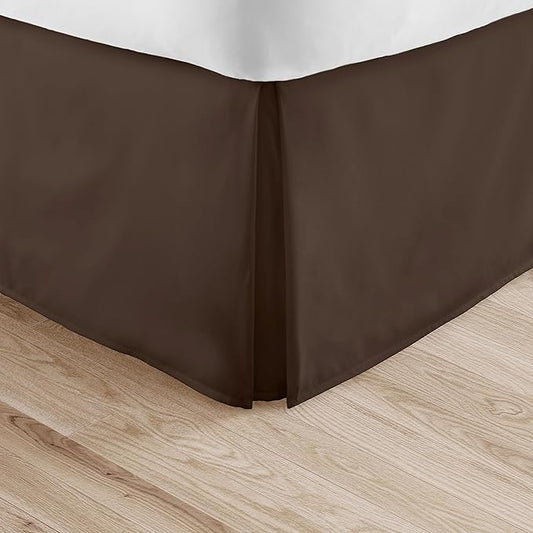 Linen Market Bed Skirt - Ultra Soft Microfiber - Easy Fit with 14 Inch Tailored Drop - Hotel Quality, Shrinkage & Fade Resistant - Bed Cover - Twin Bed Skirts - Bedroom Décor - (Twin, Chocolate)