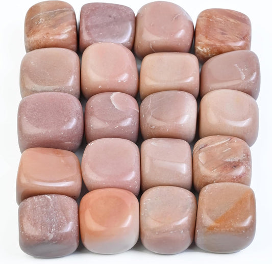 Crocon 1LB Pink agate tumbled stones and Crystals bulk 2000+ Carats natural Crystal Kit for Reiki Healing Crystal Polished, tumble stones, Chakra Balancing, reiki Gift Home Decor Size : 20-25 mm