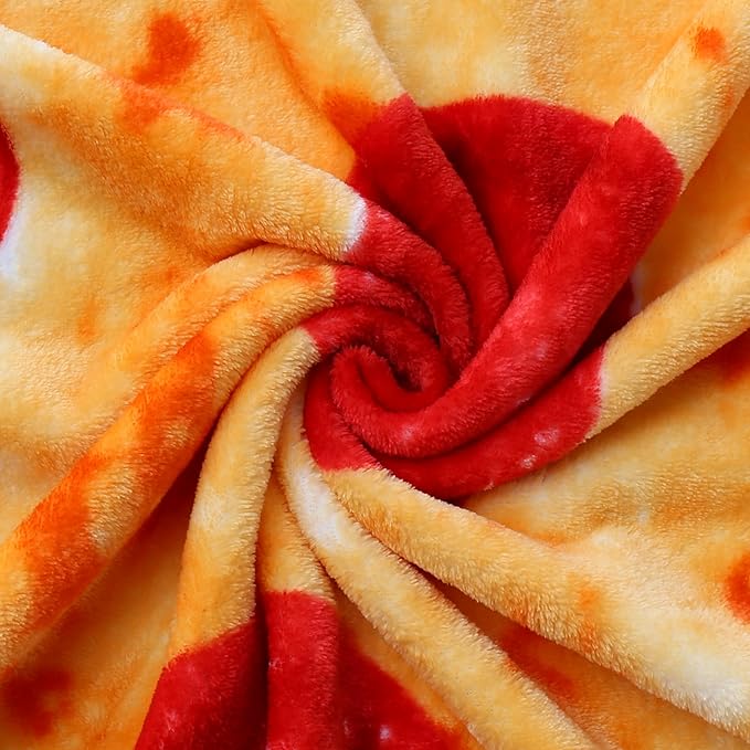 Vessia Pizza Printed Throw Blanket, Realistic Funny Round Food Blanket for Adults and Kids, 300GSM Soft Novelty Pepperoni Pizza Throw for Couch, Sofa, Bed, Fun Home Decor for All Seasons, 60 inches