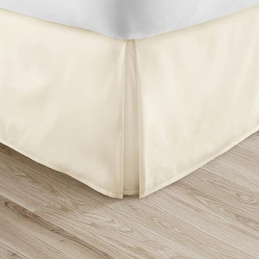 Linen Market Bed Skirt - Ultra Soft Microfiber - Easy Fit with 14 Inch Tailored Drop - Hotel Quality, Shrinkage & Fade Resistant - Bed Cover - King Bed Set - Bedroom Décor - (King, Ivory)