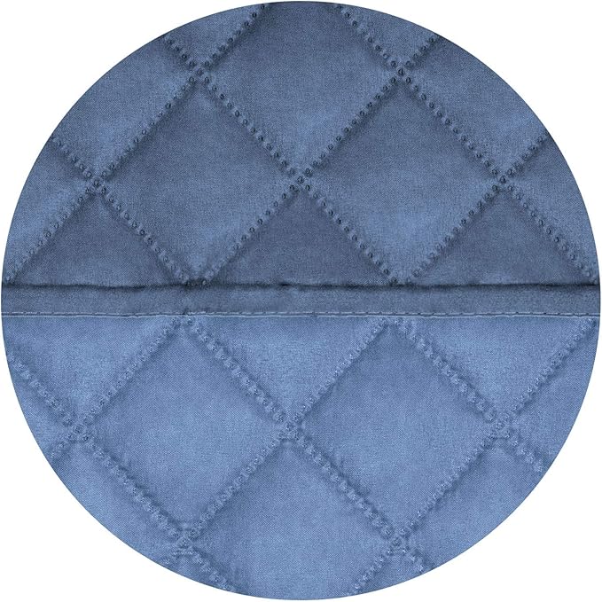 PureFit Reversible Quilted Sofa Cover, Water Resistant Slipcover Furniture Protector, Washable Couch Cover with Non Slip and Elastic Straps for Kids, Dogs (Oversized Recliner, Dark Blue/Light Blue)