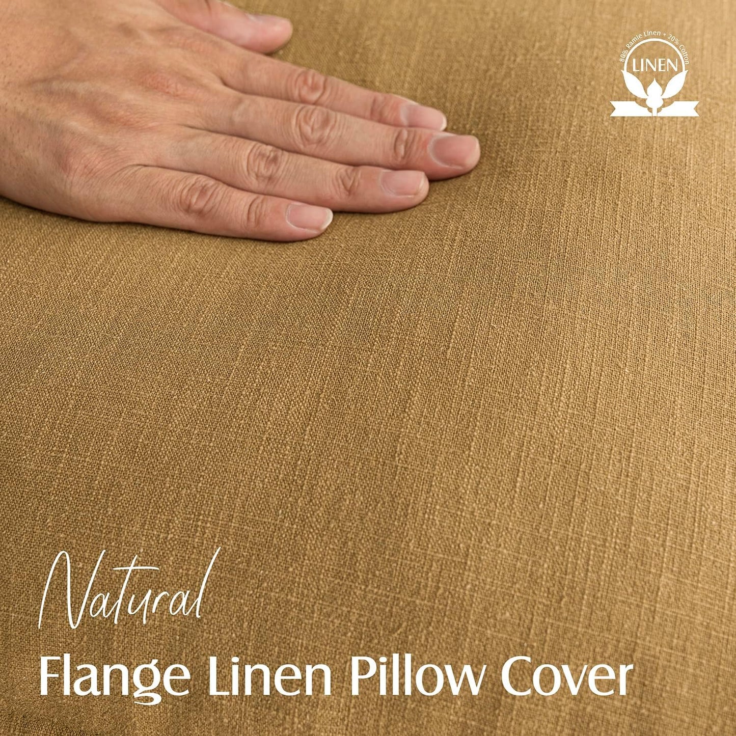 Foindtower Pack of 2, Decorative Linen Soild Throw Pillow Covers Soft Accent Cushion Case Boho Farmhouse Pillowcase for Chair Couch Sofa Bedroom Living Room Home Decor 20 x 20 Inch Honey Mustard