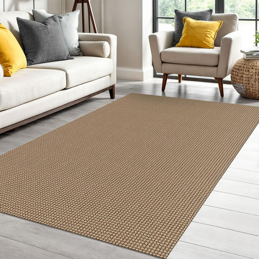 IOHOUZE Washable Area Rug 4x6 Non Slip Rubber Backed Woven Indoor Outdoor Rugs for Entryway Bedroom Rug Kitchen Floor Throw Carpet for Entrance Living Room, Orange/Tan/Brown