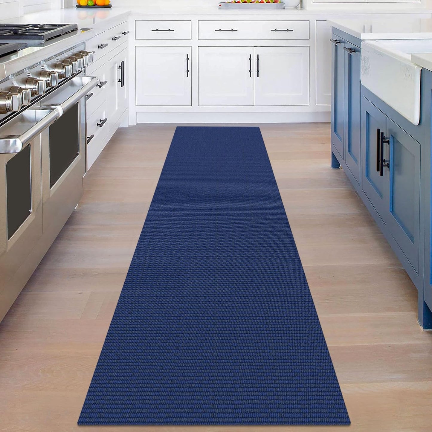 KOZYFLY Washable Runner Rug 2x8 Ft Runners for Hallways Kitchen Runner Rugs with Rubber Backing Braided Cotton Entryway Runner Indoor, Carpet Runners for Hallway Entryway Bedroom, Royal Blue