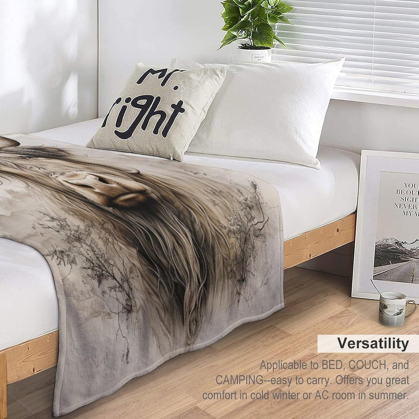 Highland Cow Throw Blanket for Teens Boys Girls and Adults Soft Warm Cozy Funny Midweight Food Flannel Blankets for Couch Sofa Bed Camping Travel Home Decor 40" X 50"