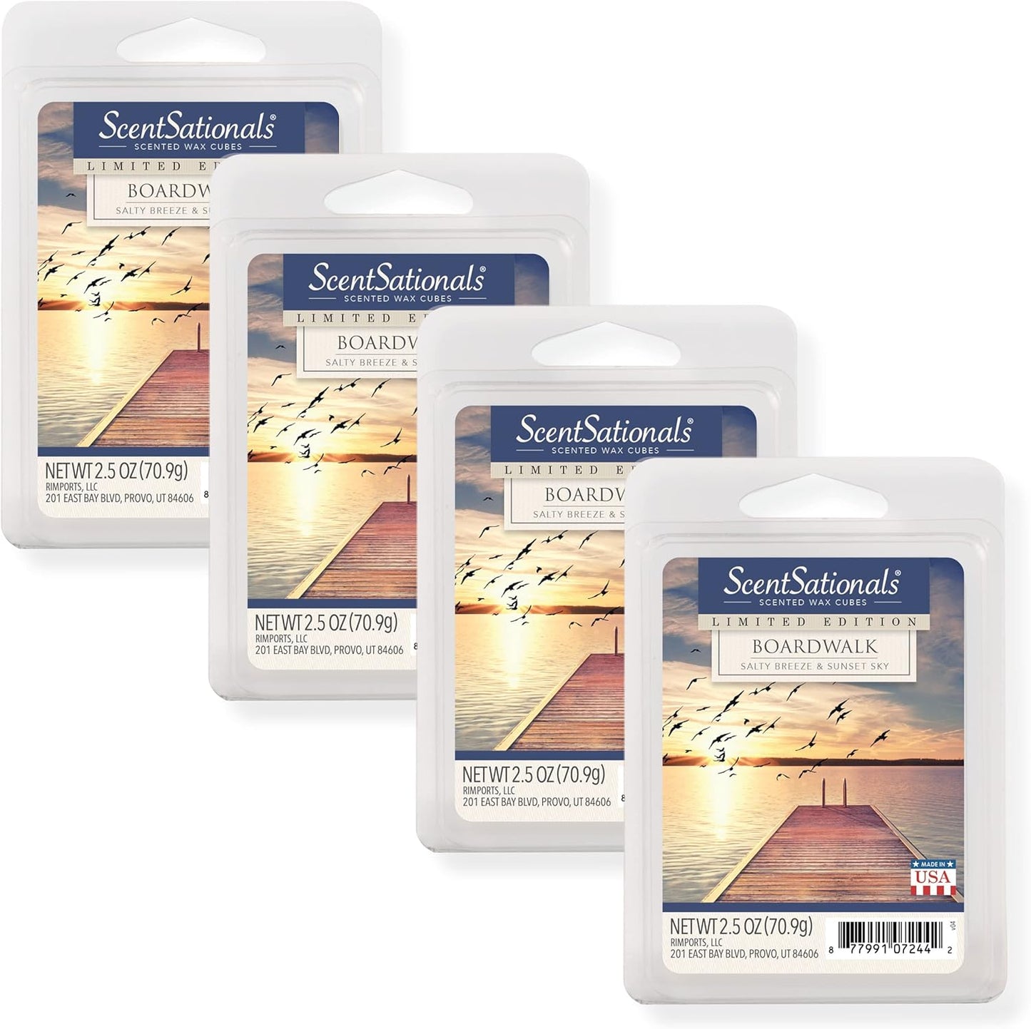 Scentsationals Wax Melts, Wax Cubes Strong Scent - Boardwalk - Long Lasting Scented for Warmer, 10oz (24-Cubes)