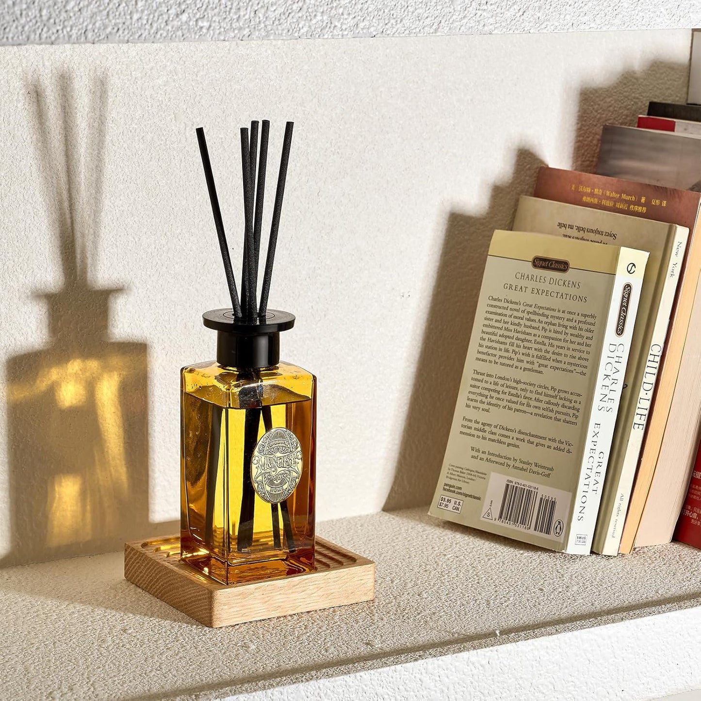 M&SENSE 6.3 oz Large Reed Diffuser Set | New Home Scent Oil Diffuser with Sticks | Hotel Collection Non-Toxic Essential Oil |for Bedroom Bathroom Living Room