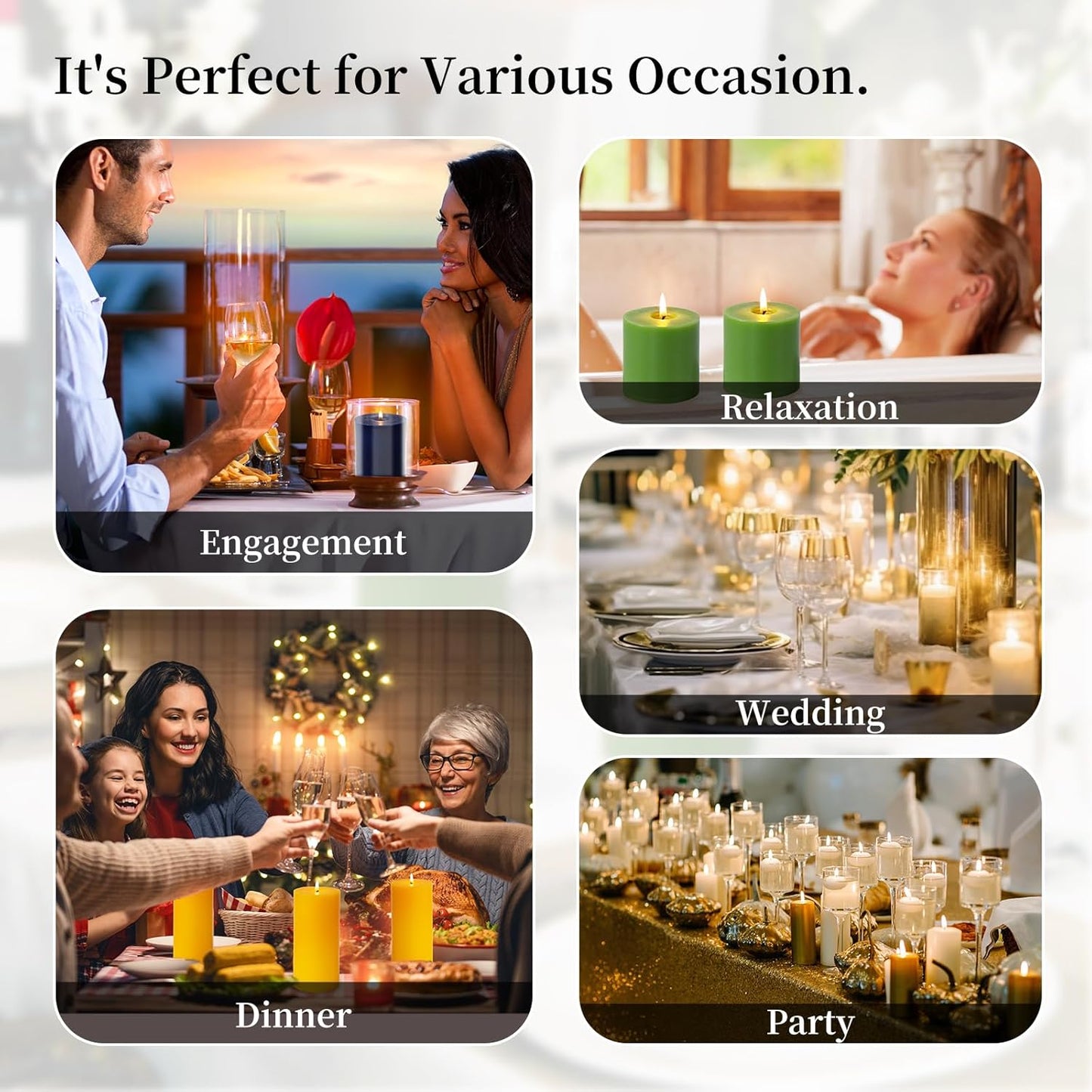 KONNI White Pillar Candles Set of 10, 2"x 4" Unscented Pillar Candles Bulk, 20 Hours Long Burning Candles, Smokeless&Dripless Large Round Candle for Wedding, Home Decoration, Parties, Spas, Dinner