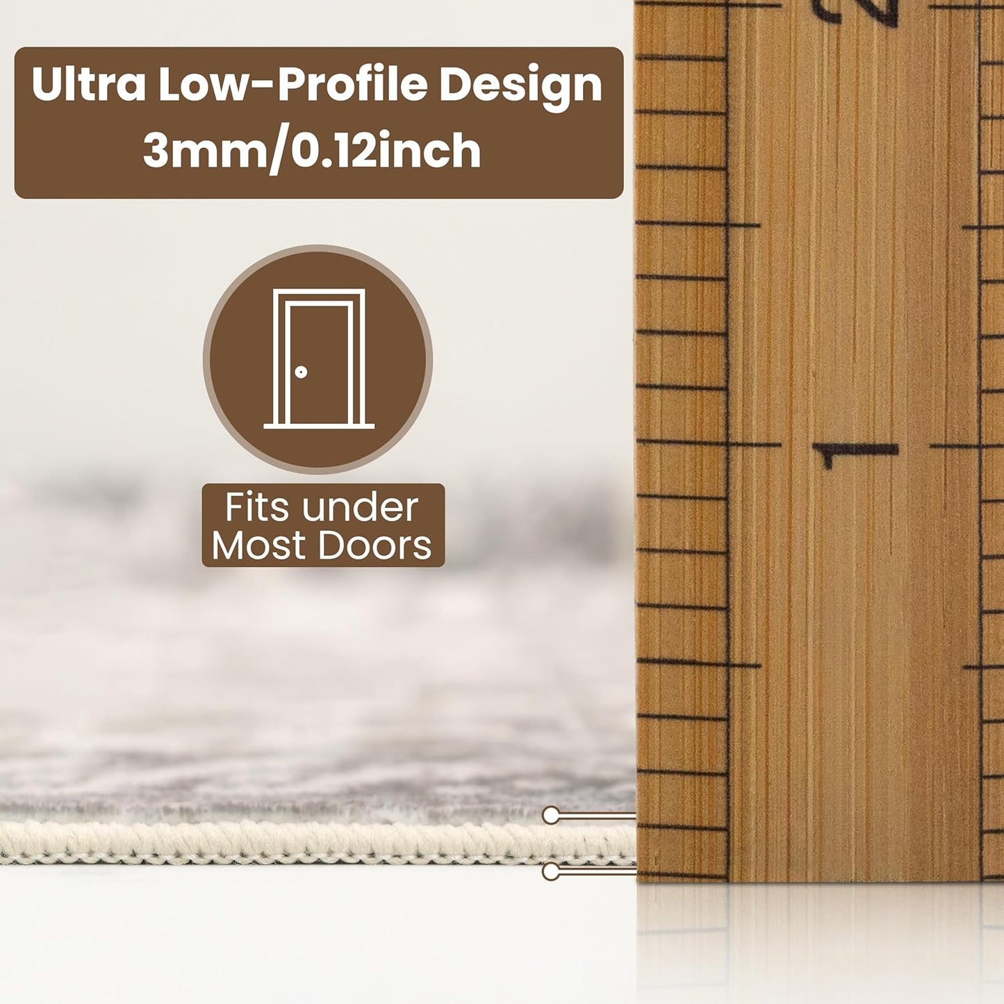 Washable Runner Rug 2.5x8 | Non Slip Rug Runners for Hallways, Entryways, Kitchens, Bathrooms, Bedrooms | Ultra-Soft Flannel Carpet Runners with Rubber Backing (Floral Taupe, 2.5x8)