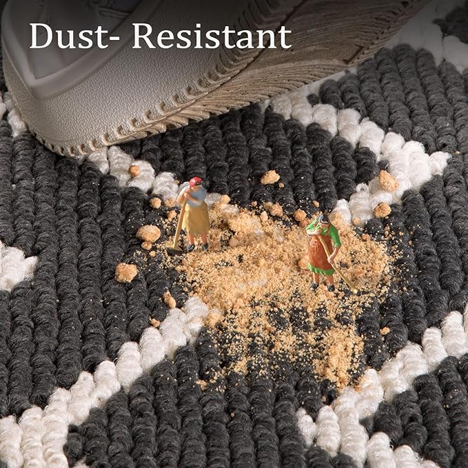 hicorfe Kitchen Rugs and Mats,Kitchen Mats for Floor,47"x71" Non Slip Runner Rug,Absorbent Resist Dirt Comfort Standing Mat Machine Washable for Entryway,Hallway,Front of Sink(Charcoal)