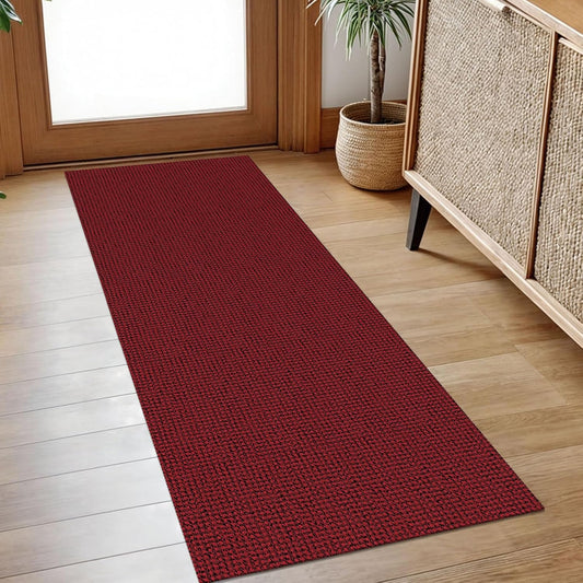 IOHOUZE Christmas Runner Rug 2x5 Black Red Washable Holiday Rug Non Slip Runners for Hallways Entryway Runner Indoor, Kitchen Throw Rug Woven Cotton Floor Carpet for Hall Entrance