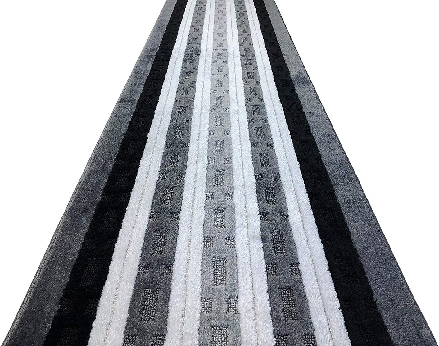 Custom Length Hallway Runner Rug,Slip Resistant,Chain Anthracite, 26 Inch X 21 feet, Sold and Priced Per Foot