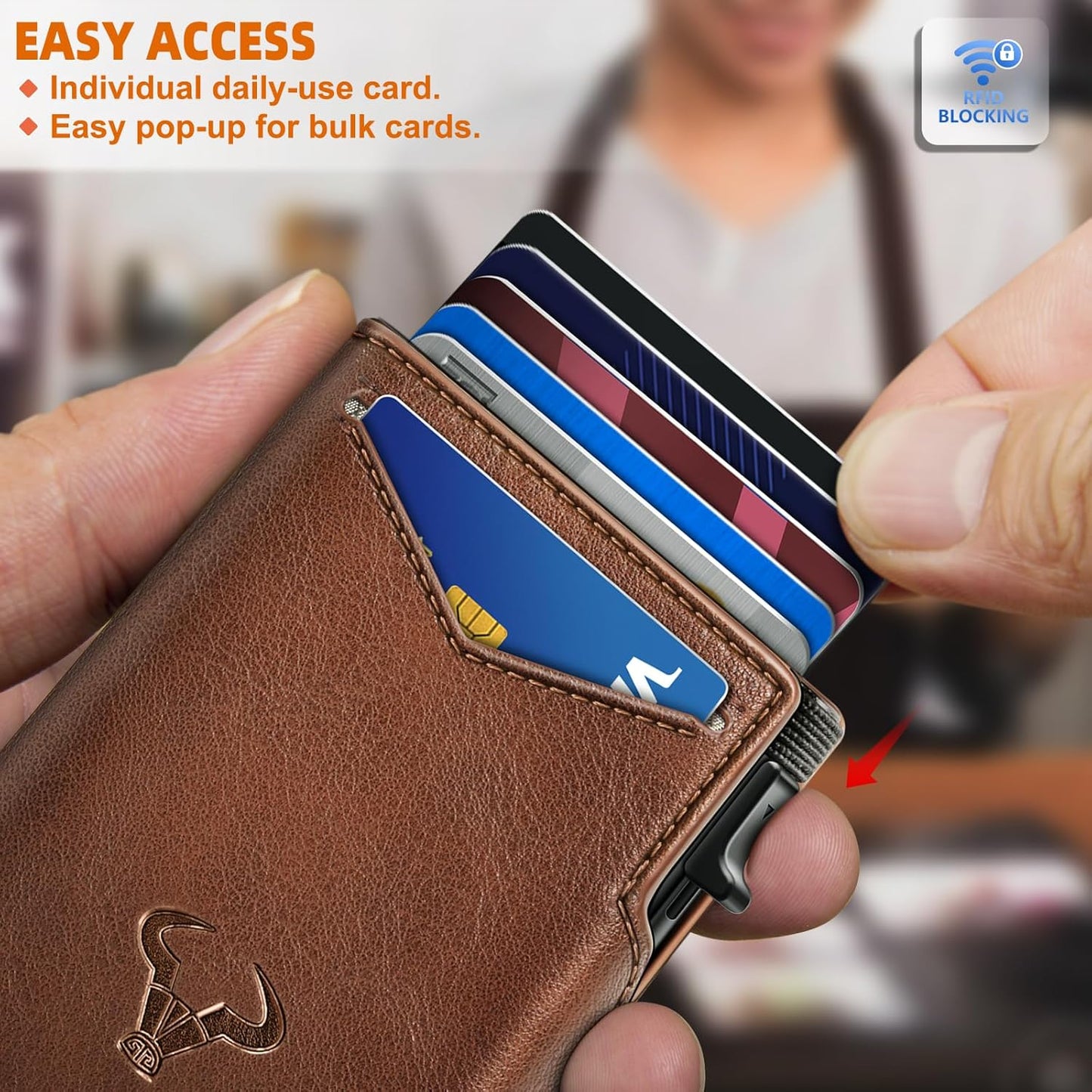 BULLIANT Men Airtag Wallet,Slim Front Pocket Wallet Money Clip for Men Gift 3.8"x2.7",Pop-up Access