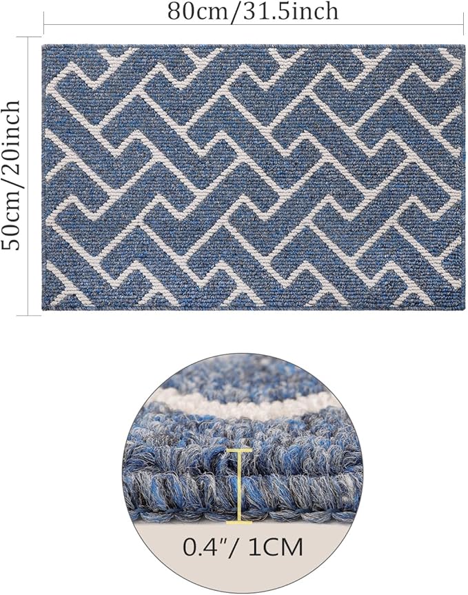 hicorfe Kitchen Rugs and Mats,Kitchen Mats for Floor,20"x31.5" Non Slip Runner Rug,Absorbent Resist Dirt Comfort Standing Mat Machine Washable for Entryway,Hallway,Front of Sink(Navy Blue)