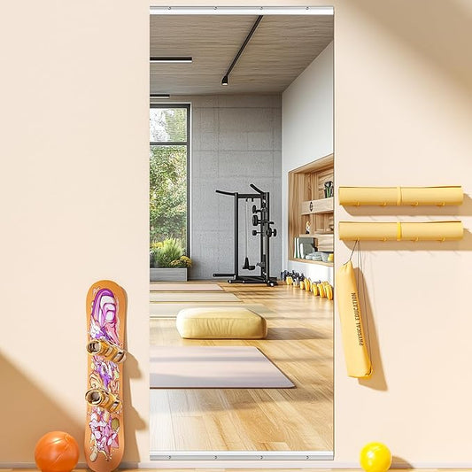 Home Gym Mirror, 95'' x 40'' x 1PCS, Large Full Body Mirror for Yoga, Frameless Tempered Glass, Wall Mounted for Home Gym, Garage, Bedroom, Bathroom