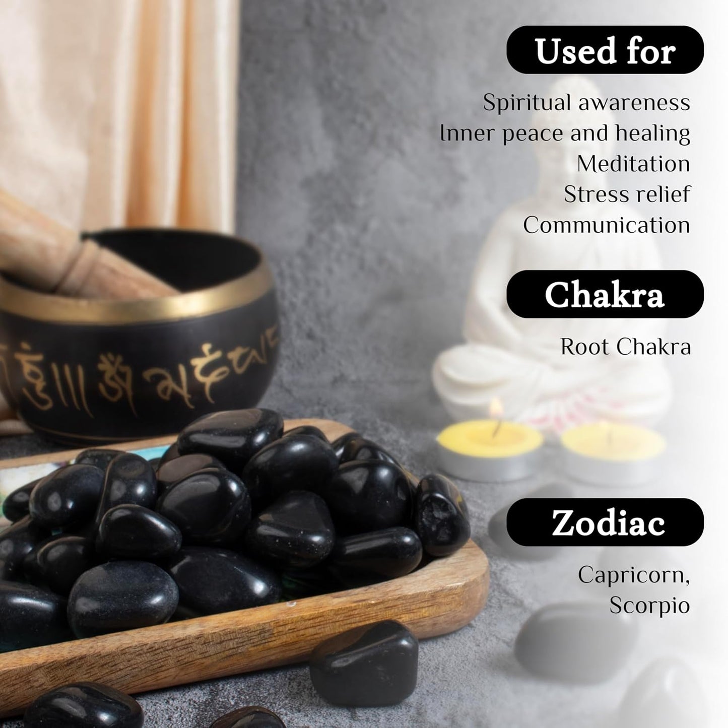 Crocon 1LB Black Tourmline Tumbled Stones and Crystals Bulk 2000+ Carats Natural Crystal Kit for Reiki Healing Crystal Polished, Tumble Stones, Chakra Balancing, Reiki Gift, Home Decor Size : 20mm