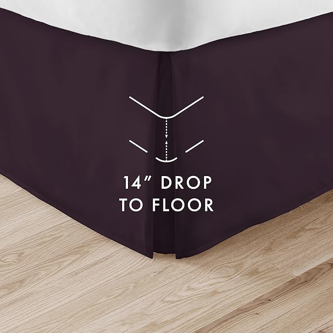 Linen Market Bed Skirt - Ultra Soft Microfiber - Easy Fit with 14 Inch Tailored Drop - Hotel Quality, Shrinkage & Fade Resistant - Bed Cover - Cal King Bed Skirt - Bedroom Décor - (Cal King, Purple)