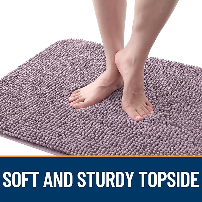 OLANLY Dog Door Mat for Muddy Paws 44x32, Absorbs Moisture and Dirt, Absorbent Non-Slip Washable Doormat, Quick Dry Chenille Mud Mat for Dogs, Entry Indoor Entryway Carpet for Inside Floor, Deep Plum