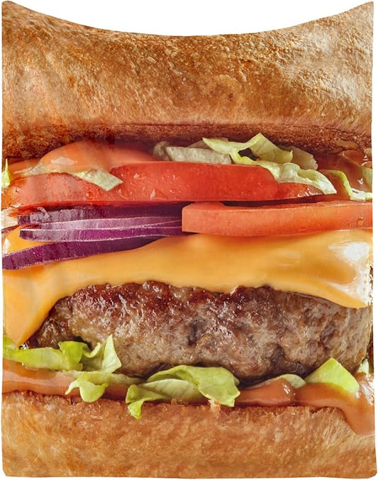 Hamburger Blanket Fleece Lightweight Throws Gift for Birthday Christmas Soft Flannel Blankets for All Season Bed Sofa Kid Size-40"x50"