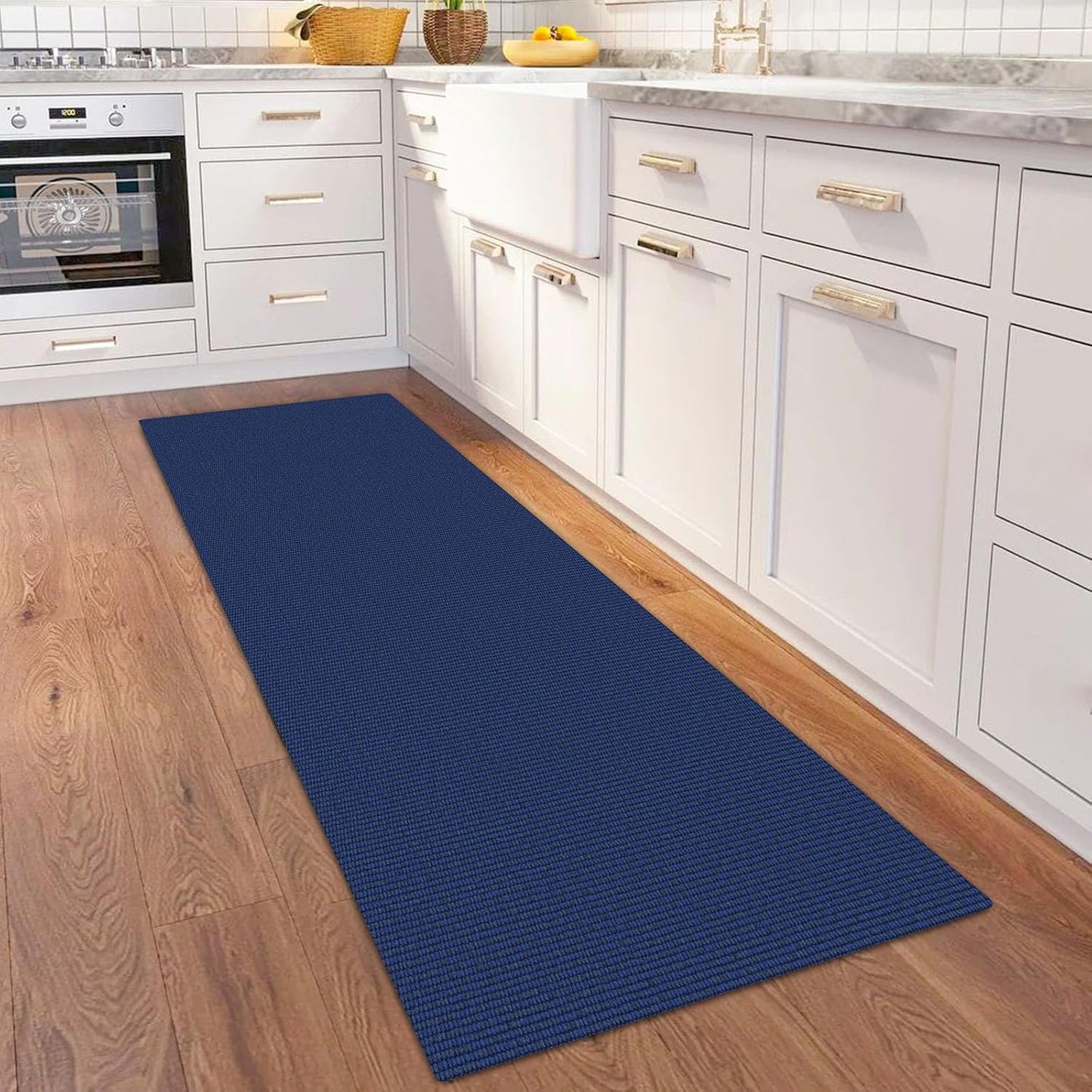 KOZYFLY Washable Runner Rug 2x6 Ft Runners for Hallways Kitchen Runner Rugs with Rubber Backing Braided Cotton Entryway Runner Indoor, Carpet Runners for Hallway Entryway Bedroom, Royal Blue