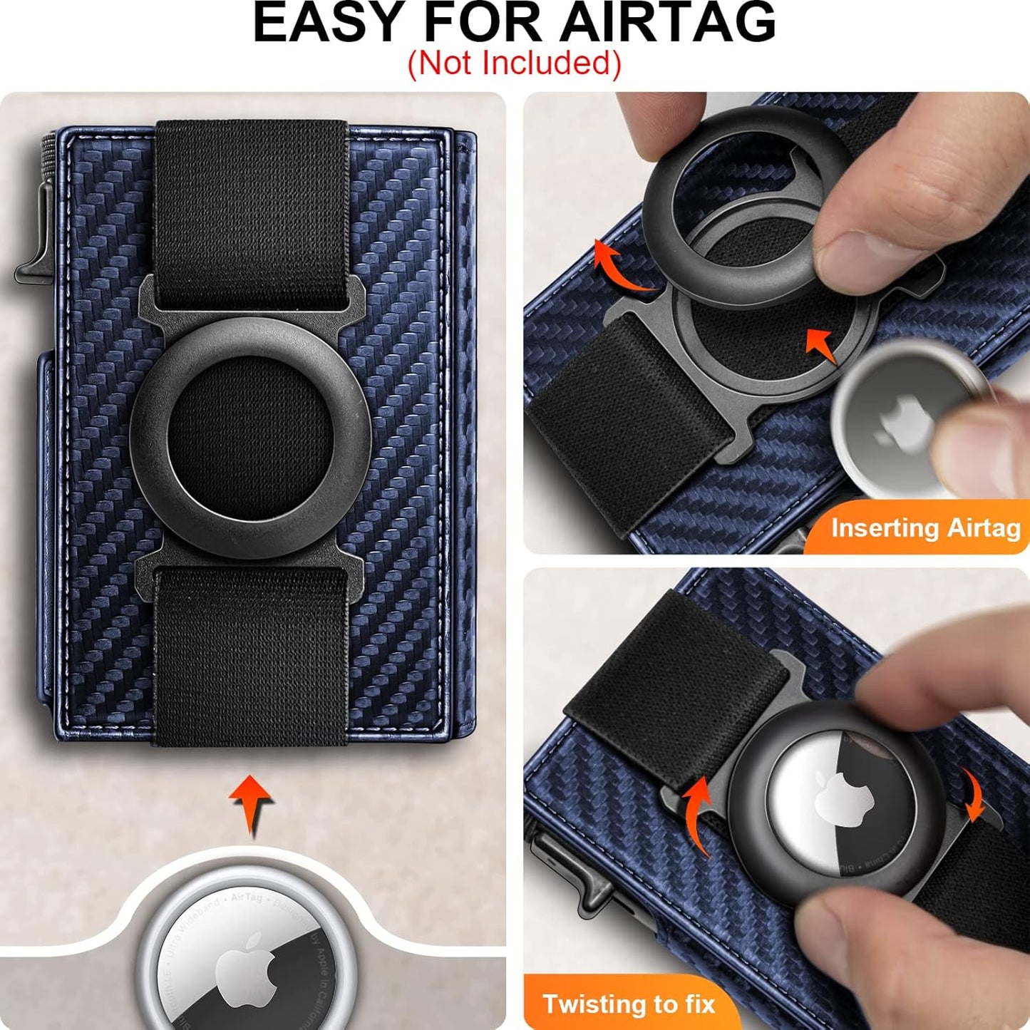 BULLIANT Men Airtag Wallet,Slim Front Pocket Wallet Money Clip for Men Gift 3.8"x2.7",Pop-up Access