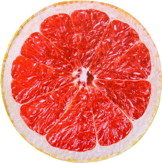 Vessia Grapefruit Throw Blanket, Realistic Funny Food Blanket for Adults and Kids, 300GSM Giant Soft Fruits Throw for Couch, Sofa, Bed, Fun Cozy Round Gifts for Boys, Girls, 60 inches