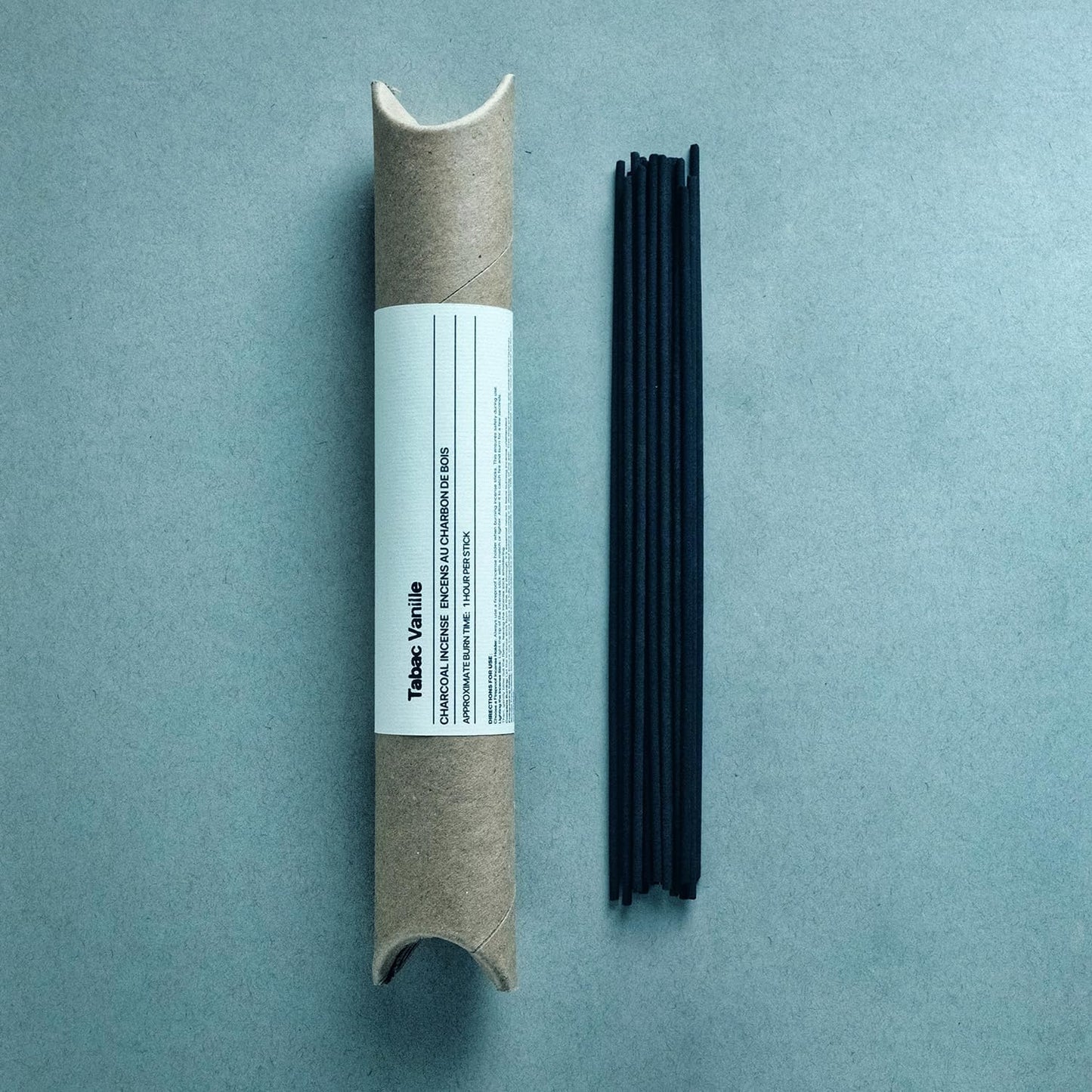 Tabac Vanille Coreless Pure Incense Sticks, Artisan-Crafted Niche Scent, Exclusive Low-Smoke Bamboo Charcoal Formula, Clean-Burning, 1-Hour Burn Time, 20 Sticks