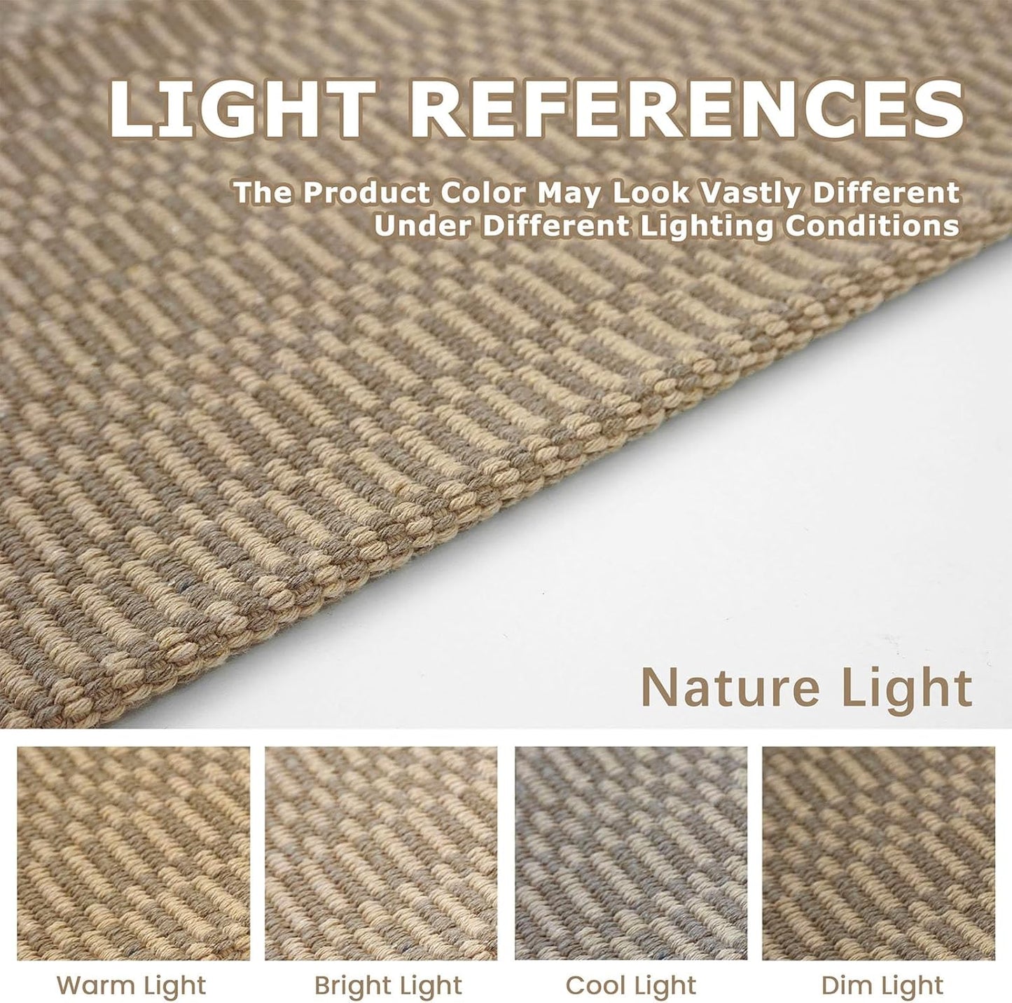 KOZYFLY Washable Entryway Rug 3x5 Ft Area Rugs Cotton Rubber Backed Throw Rugs Indoor Door Mat Kitchen Rugs Braided Floor Carpet for Front Entrance Bathroom Kitchen Living Room, Beige/Khaki