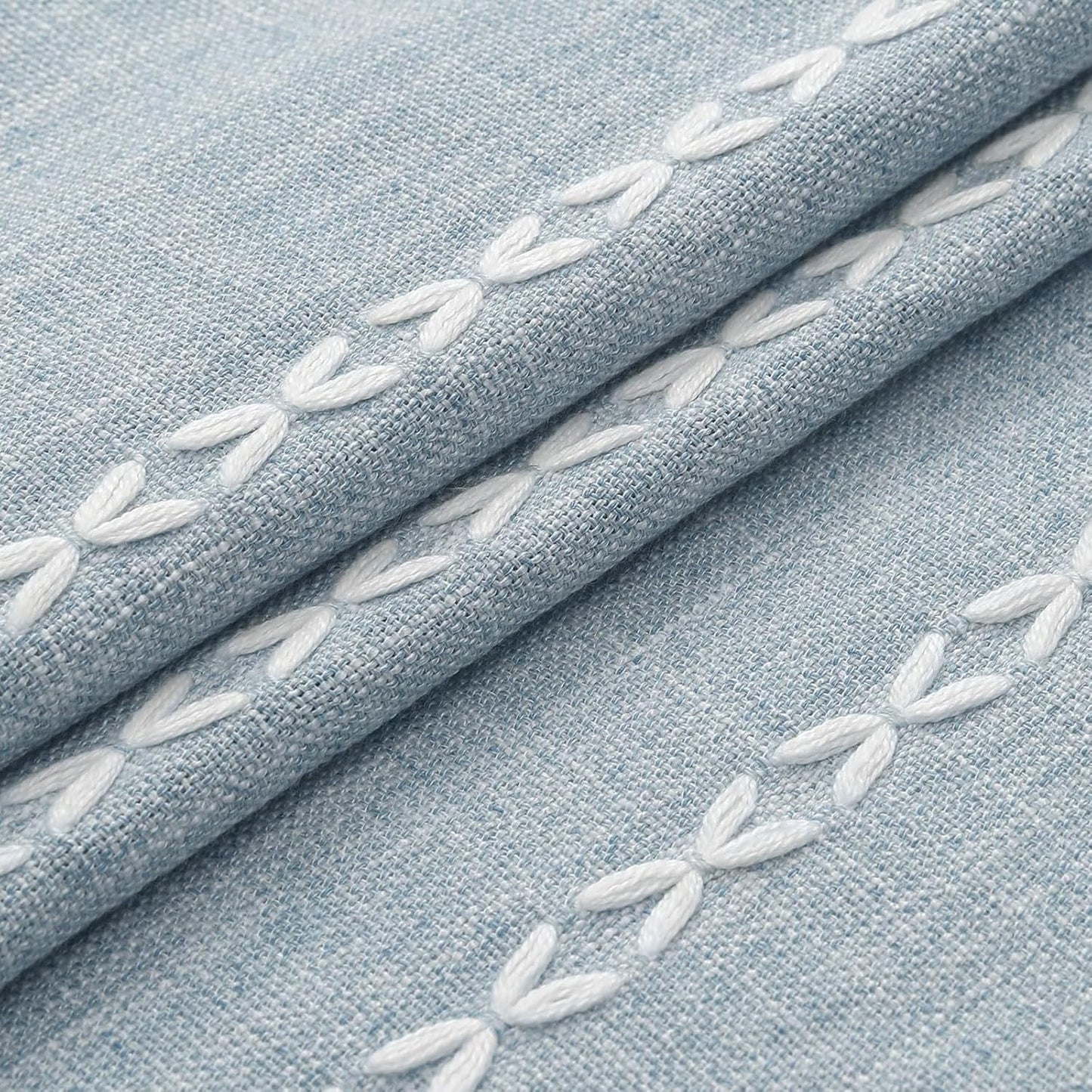 MitoVilla White Boho Farmhouse Small Stall Shower Curtain Set 36 x 72, Half Size Narrow Polyester Linen Fabric Shower Curtains for Farmhouse Bathroom Decor, White