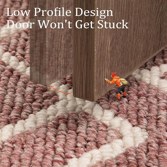 hicorfe Front Door Mat Outside Entrance, Absorbent Mud Mat,Welcome Door Mats Outdoor Indoor,Stain and Fade Resistant,Non Slip Backing Entry Doormat,Pet Rug for Entryway (32"x48",Dark Pink)