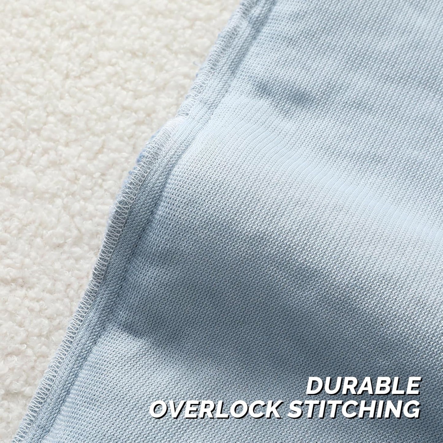 FUTEI Light Blue Throw Pillow Covers 22x22 Inch Set of 2,Furry Faux Fur Teddy Boucle Textured Cushion Covers,Soft Fluffy Decorative Pillow Case,Home Decor for Couch Bed Living Room Office Car