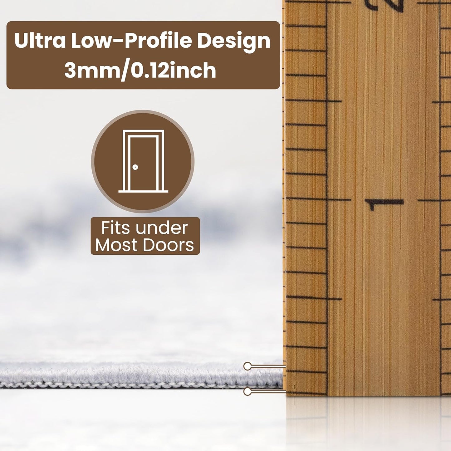 Washable Area Rug 5x8 | Non Slip Area Rug for Living Room, Bedrooms, Dining Room | Ultra-Soft Flannel Carpet Area with Rubber Backing (Glacier Grey, 5x8)