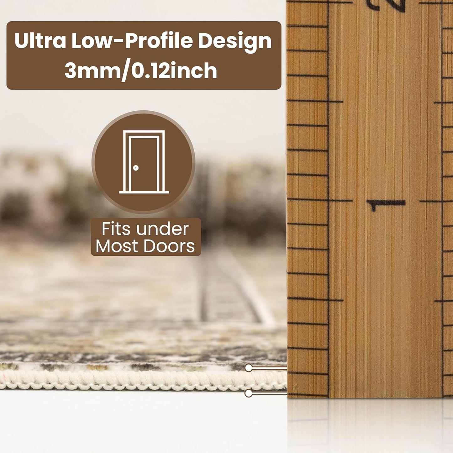 Washable Runner Rug 2x6 | Non Slip Rug Runners for Hallways, Entryways, Kitchens, Bathrooms, Bedrooms | Ultra-Soft Flannel Carpet Runners with Rubber Backing (Sage Grey Brown, 2x6)