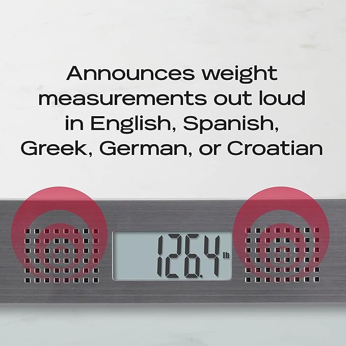 Taylor Electronic Glass Talking Bathroom Scale, 440 Lb. Capacity