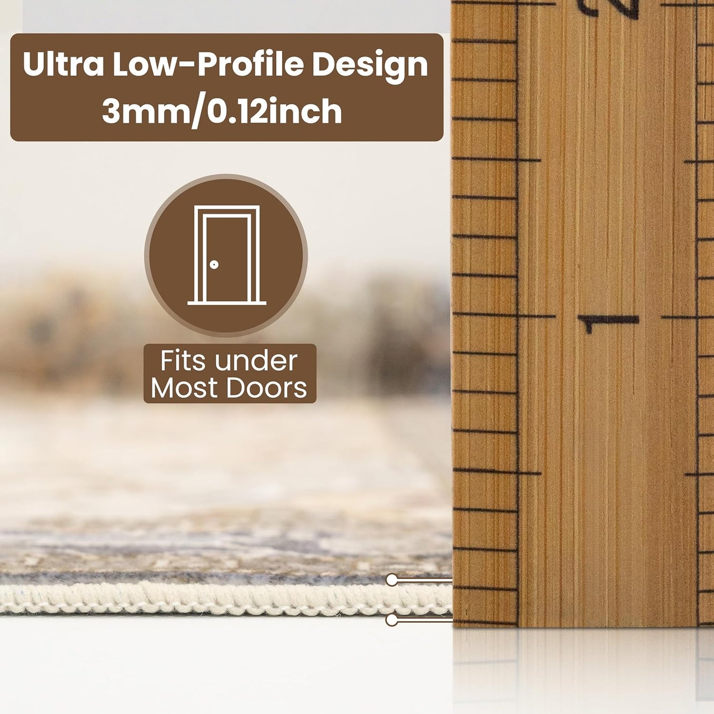 Washable Runner Rug 2x6 | Non Slip Rug Runners for Hallways, Entryways, Kitchens, Bathrooms, Bedrooms | Ultra-Soft Flannel Carpet Runners with Rubber Backing (Olive Brown, 2x6)