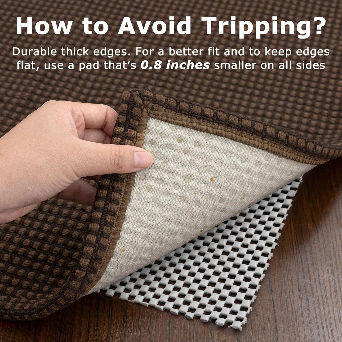 KOZYFLY Extra Long Runners for Hallways 3x16 ft Washable Kitchen Runner Non Slip Rubber Backed Hallway Rug Cotton Entryway Runner Rug Floor Carpet for Indoor Hall, Kitchen, Stair, Reddish Brown/Coffee