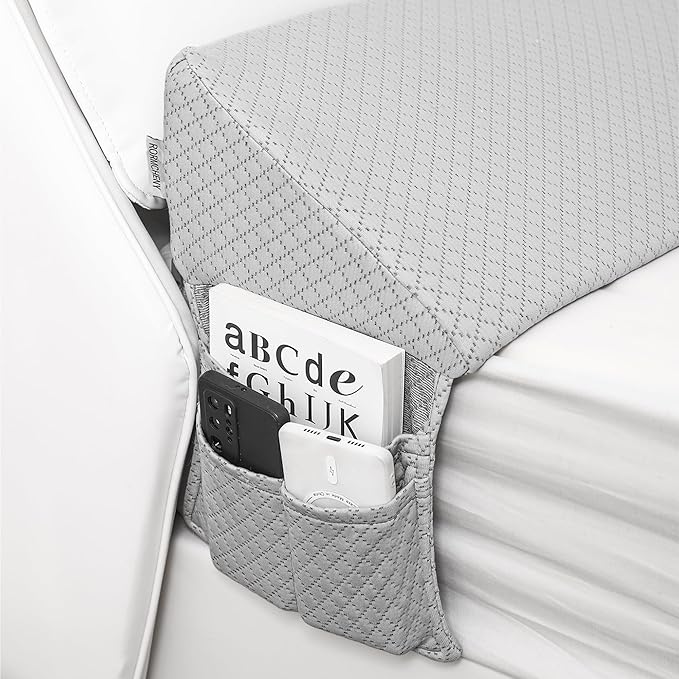 Twin Bed Wedge Pillow Headboard Gap,Wedge Pillow Headboard/Bed Gap Filler,Fill The Gap (0-8") (Gray, 39"x10"x6")