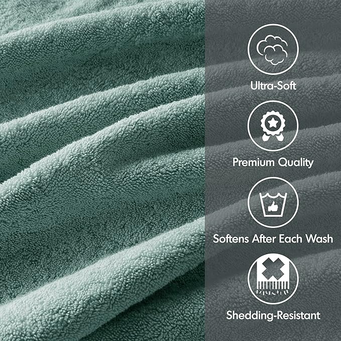 Madison Park 800GSM Bathroom Towel Set of 8 100% Cotton Bath Towel Set for Bathroom Luxurious Highly Absorbent 2 Bath Towels 2 Hand Towels 4 Washcloths Quick Dry Spa Quality Dusty Green