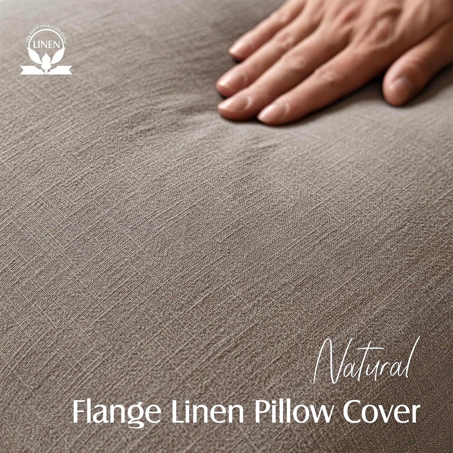 Foindtower Set of 2, Decorative Linen Soild Throw Pillow Covers Soft Accent Euro Cushion Case Farmhouse Neutral Pillowcase for Chair Couch Sofa Bedroom Living Room Home Decor 24 x 24 Inch Brown Tan