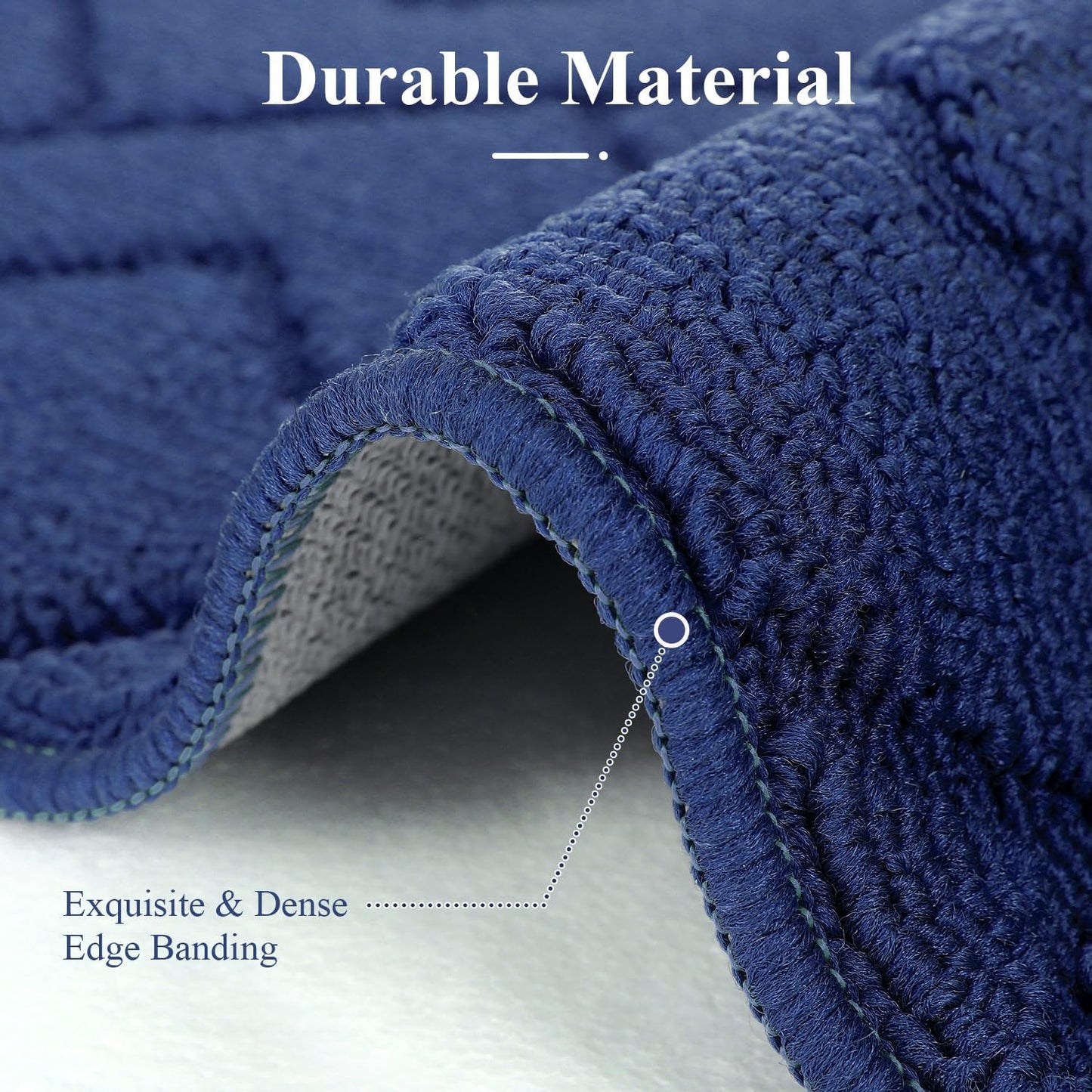 hicorfe Kitchen Rugs and Mats Sets,Super Absorbent Polypropylene Non-Slip Rug,Soft Comfort Floor Mat,Washable for Kitchen,Hallway,Office,Sink,Laundry(24" x 35",Navy Blue)