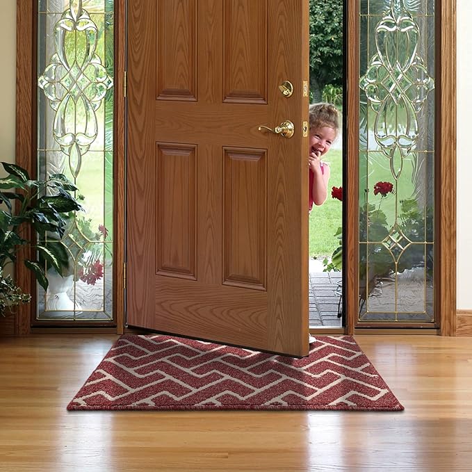 hicorfe Kitchen Rugs and Mats,Kitchen Mats for Floor,47"x71" Non Slip Runner Rug,Absorbent Resist Dirt Comfort Standing Mat Machine Washable for Entryway,Hallway,Front of Sink(Red)